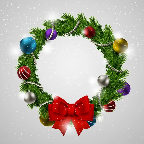 Colorful Christmas wreath — Stock Vector