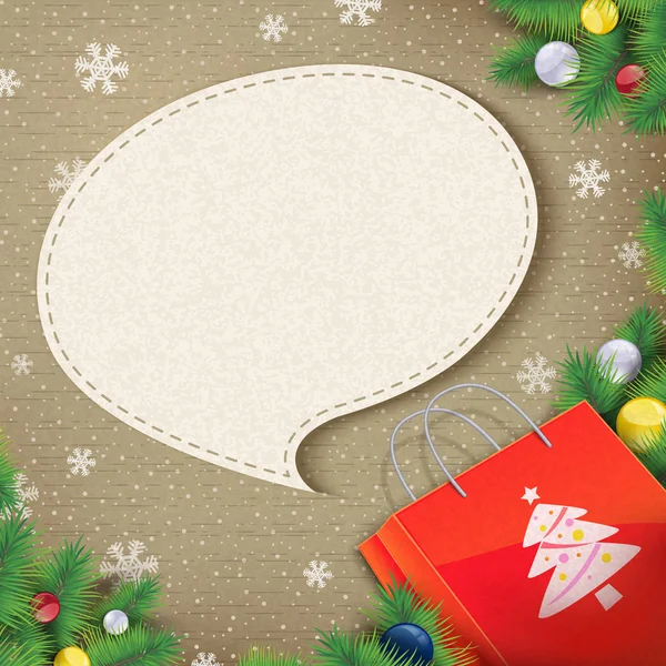Φούσκα ομιλία κενό που βγήκε από τα Χριστούγεννα τσάντα — Διανυσματικό Αρχείο