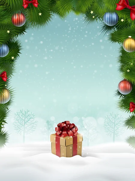 Delicate Christmas gift — Stock Vector