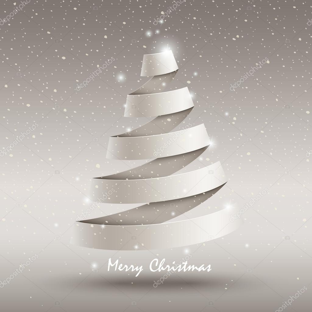 White ribbon Christmas tree Stock Vector Image by ©kchungtw 54788927