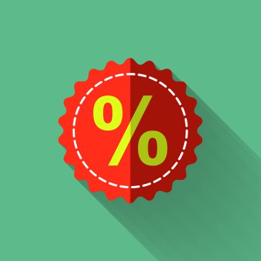 colorful flat design discount icon clipart