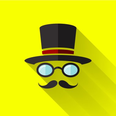 renkli düz tasarım hipster simgesi