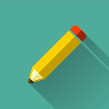 renkli düz tasarım kalem simgesi
