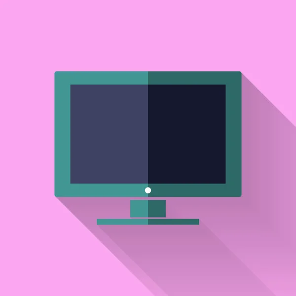 Colorful flat design monitor icon — Stock Vector
