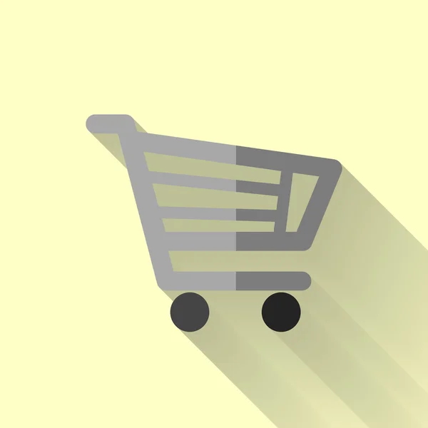 Diseño plano colorido icono del carrito de compras — Vector de stock