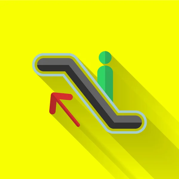 Colorful flat design escalator up icon — Stock Vector