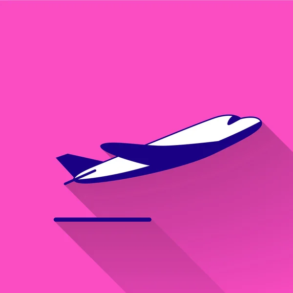 Bunte flache Design-Flugzeug-Ikone — Stockvektor