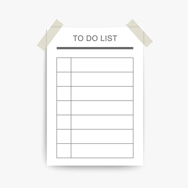 Prázdný seznam úkolů — Stockový vektor