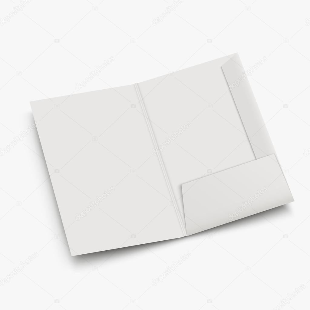 white empty open folder template