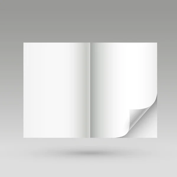 Libro abierto con páginas en blanco — Vector de stock