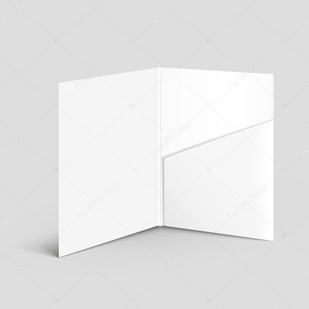 white empty open folder template 