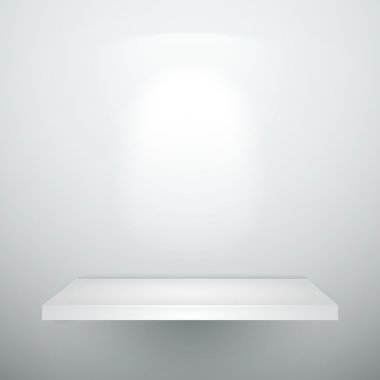 boş boş Beyaz ahşap raf 