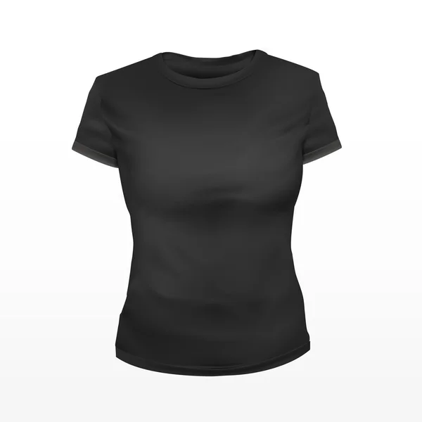 Camiseta de mujer en blanco en negro — Vector de stock