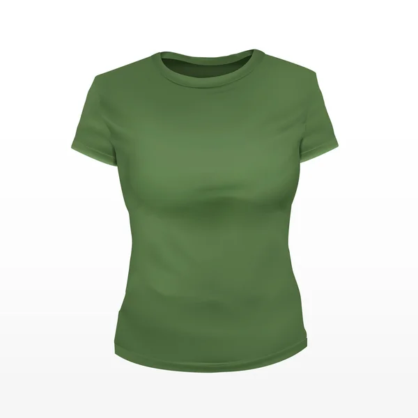 绿色 t 恤空白妇女 — 图库矢量图片