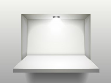 aydınlatma ile boş raf 