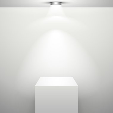 Boş beyaz stand ile aydınlatma