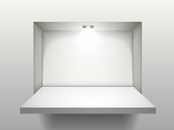 пустая полка с подсветкой
 