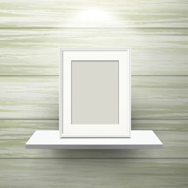 Picture frame on shelf with illumination — Stock Vector