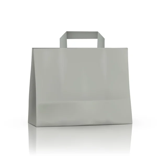 Bolsa de papel en blanco en gris — Vector de stock