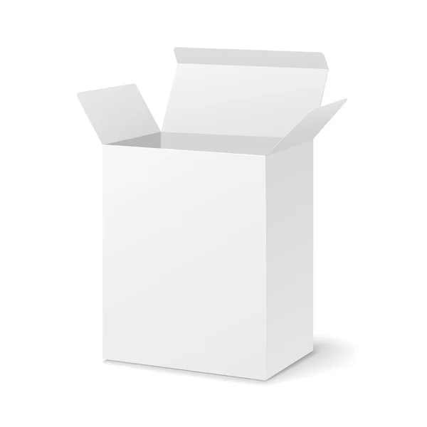 Caja abierta en blanco — Vector de stock