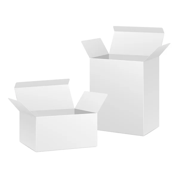 Conjunto de caixas abertas em branco — Vetor de Stock