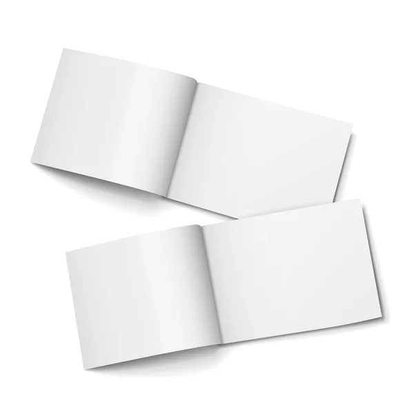 Revistas abiertas en blanco conjunto — Vector de stock