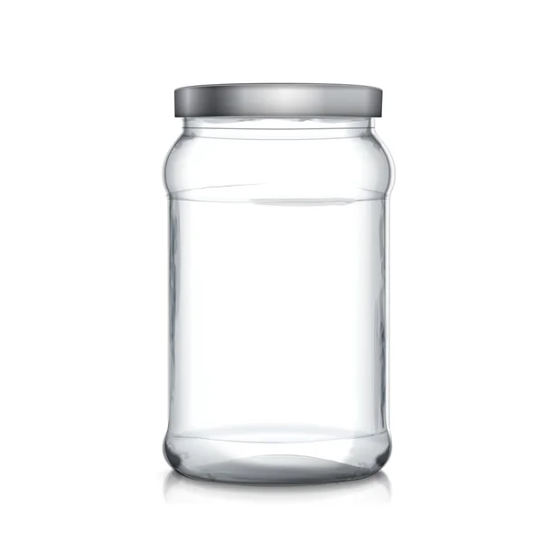 Empty glass jar — Stock Vector