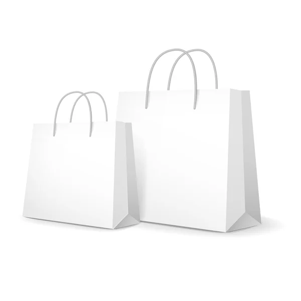 Bolsas de papel en blanco conjunto — Vector de stock