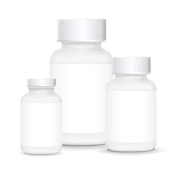 Białe plastikowe pojemniki medyczne — Wektor stockowy