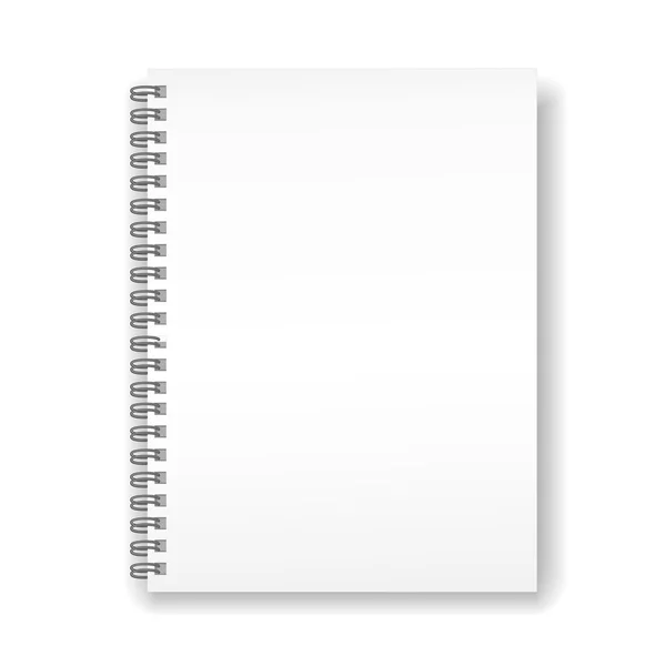 Cuaderno espiral en blanco — Vector de stock