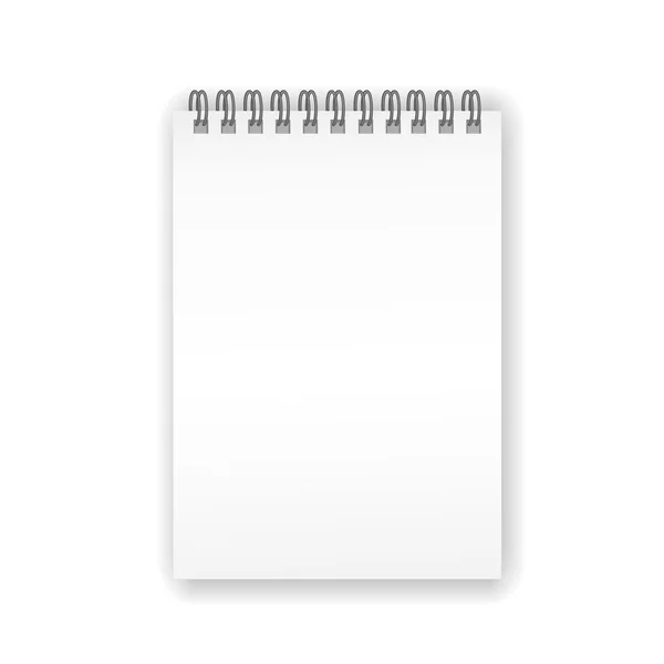 Caderno espiral em branco — Vetor de Stock