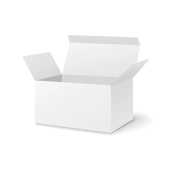 Caja abierta en blanco — Vector de stock
