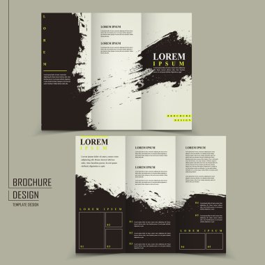 abstract Chinese calligraphy design for tri-fold brochure clipart
