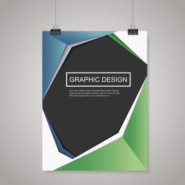 Kağıt tarzı tasarım poster şablonu için