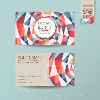 renkli geometrik arka plan tasarım kartvizit için