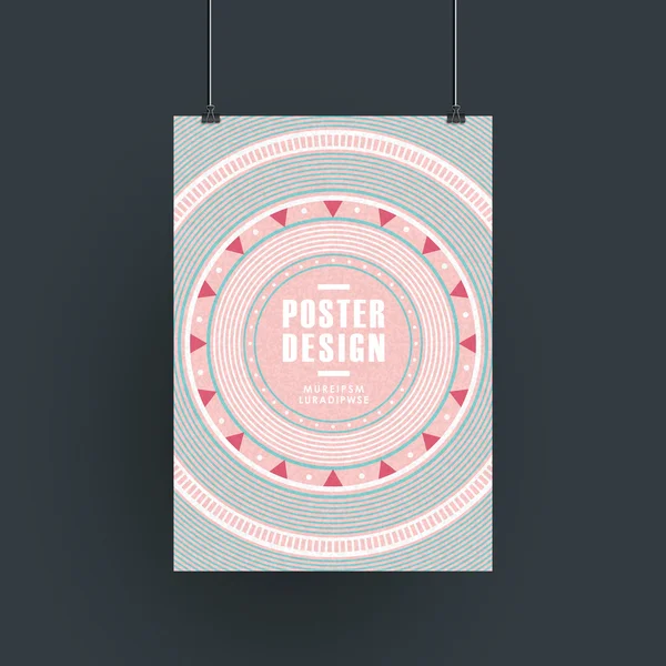Pembe vinil plak Tasarım poster şablonu için — Stok Vektör