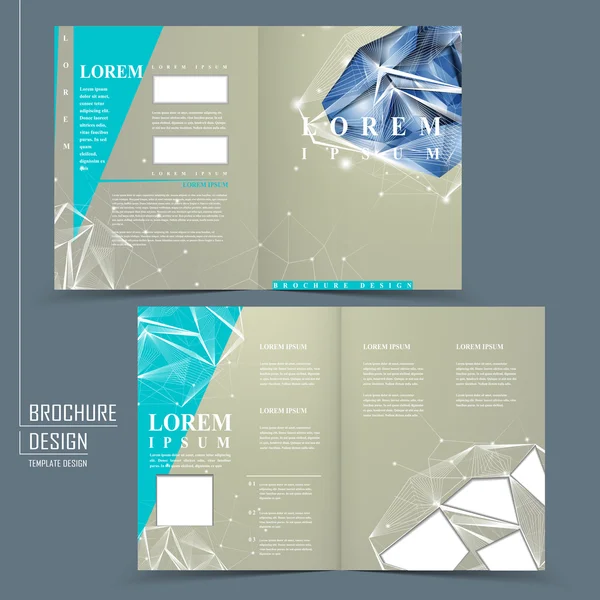 Half-fold brochure template with diamond element — Stock Vector
