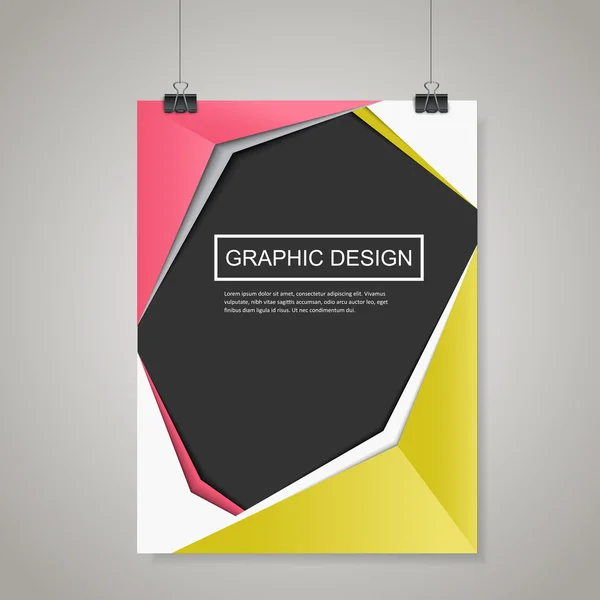 Papíru styl design plakátu šablony — Stockový vektor