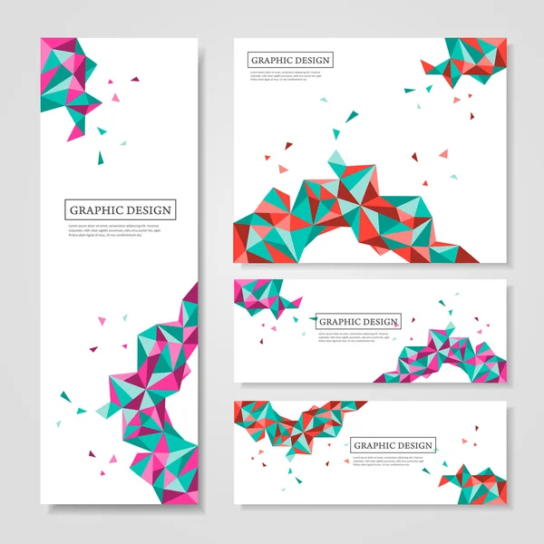 Geometrische kleurrijke driehoeken ontwerp voor banners set — Stockvector