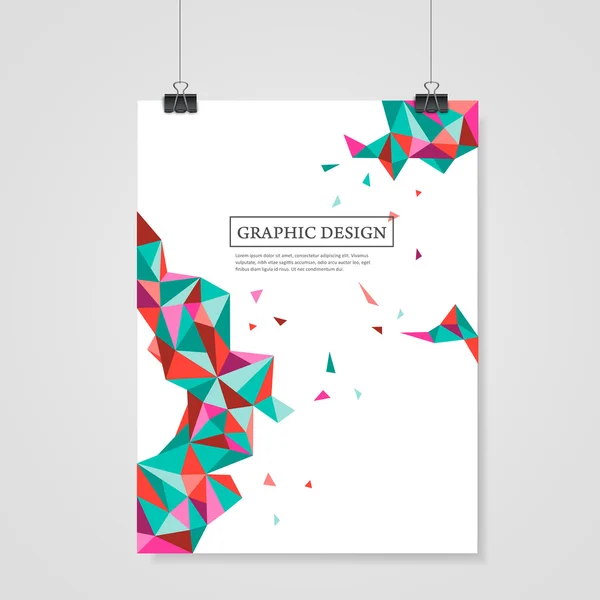 Disegno triangoli colorati geometrici per modello poster — Vettoriale Stock