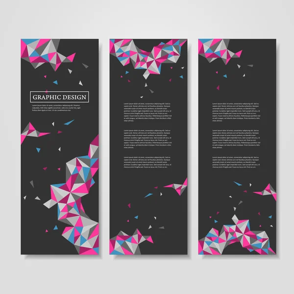 Geometriska färgglada trianglar design för banners — Stock vektor