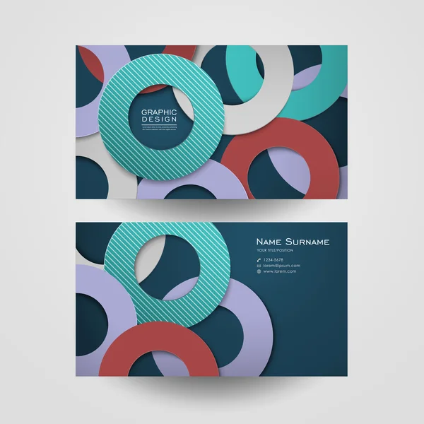 Diseño de diseño de círculo colorido para tarjeta de visita — Vector de stock