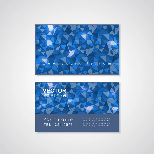 Blue mosaic background design for business card — Stock Vector