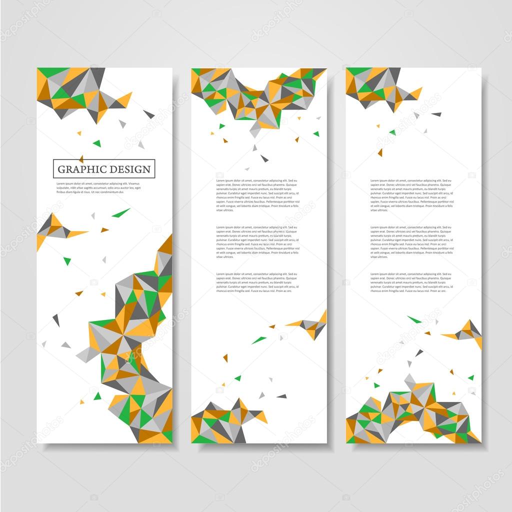 geometric colorful triangles design for banners set