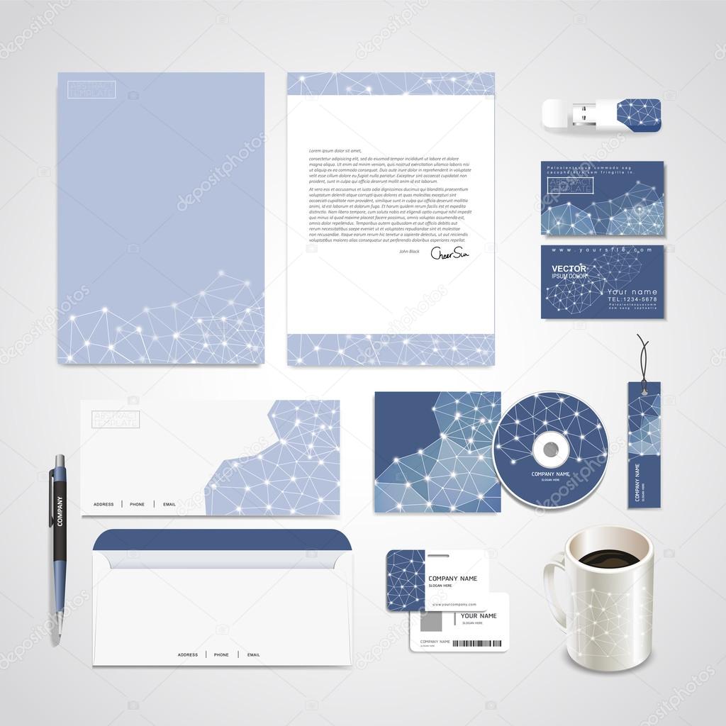 soft geometric background design for corporate identity set
