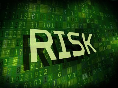 Dijital arka plan üzerinde izole risk kelime 