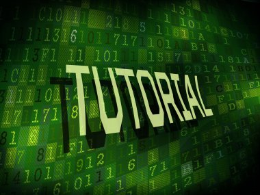 tutorial word isolated on digital background  clipart