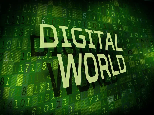 Digitální svět slova izolovaných na digitální pozadí — Stockový vektor