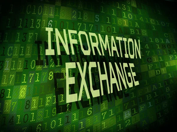 Information exchange ord isolerat på digital bakgrund — Stock vektor