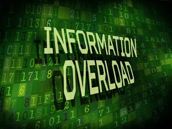 Palabras de sobrecarga de información aisladas sobre fondo digital — Vector de stock